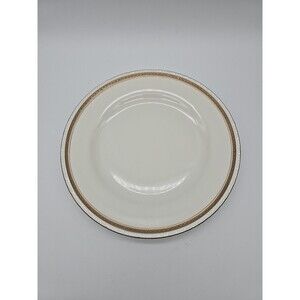 Rorstrand Sweden Porcelain #521 Scalloped Dinner Plate Gold Ribbon Pattern